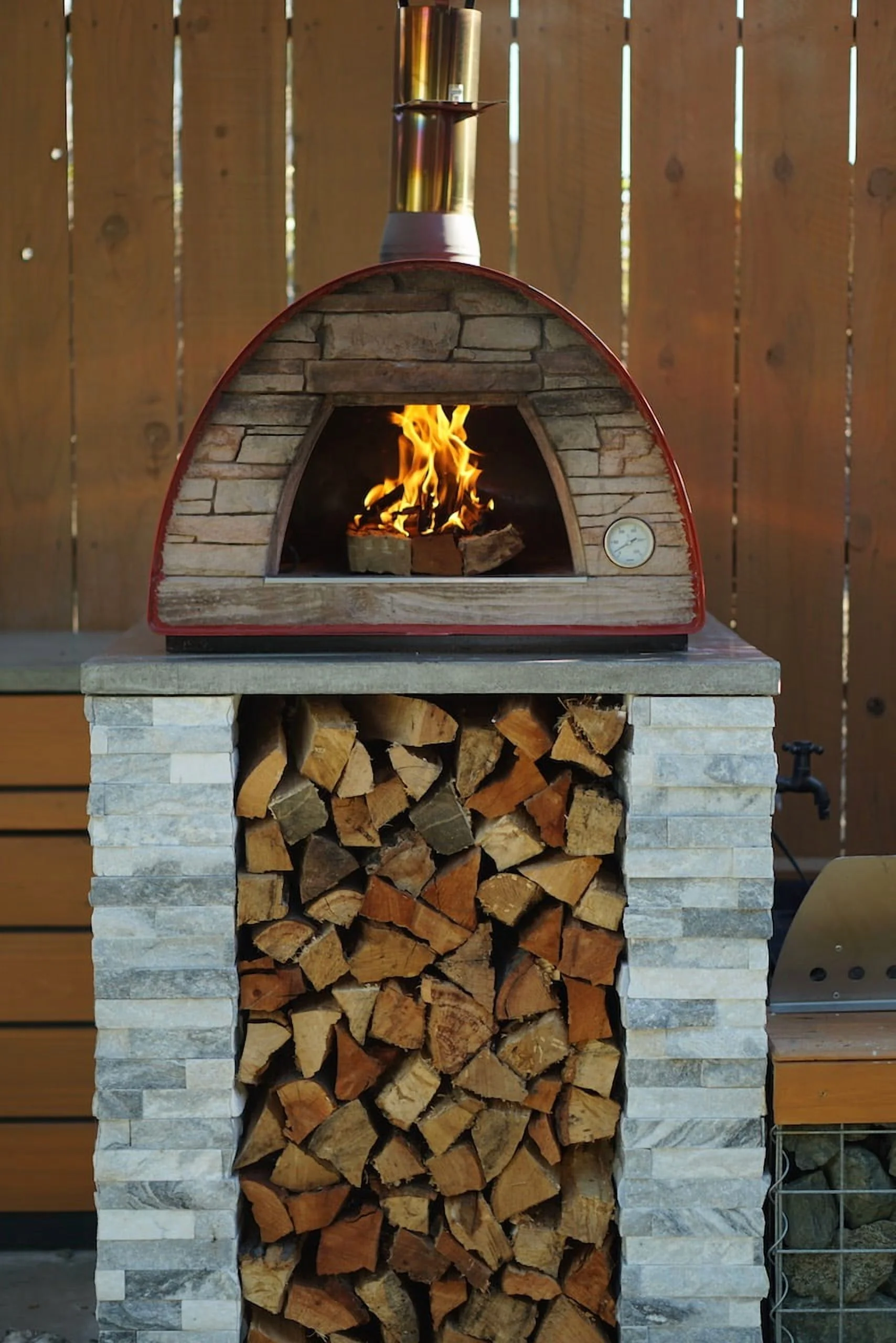 Maximus Portable Wood-Fired Pizza Oven �C Red, Outdoor Pizza Bread Oven - Image 3