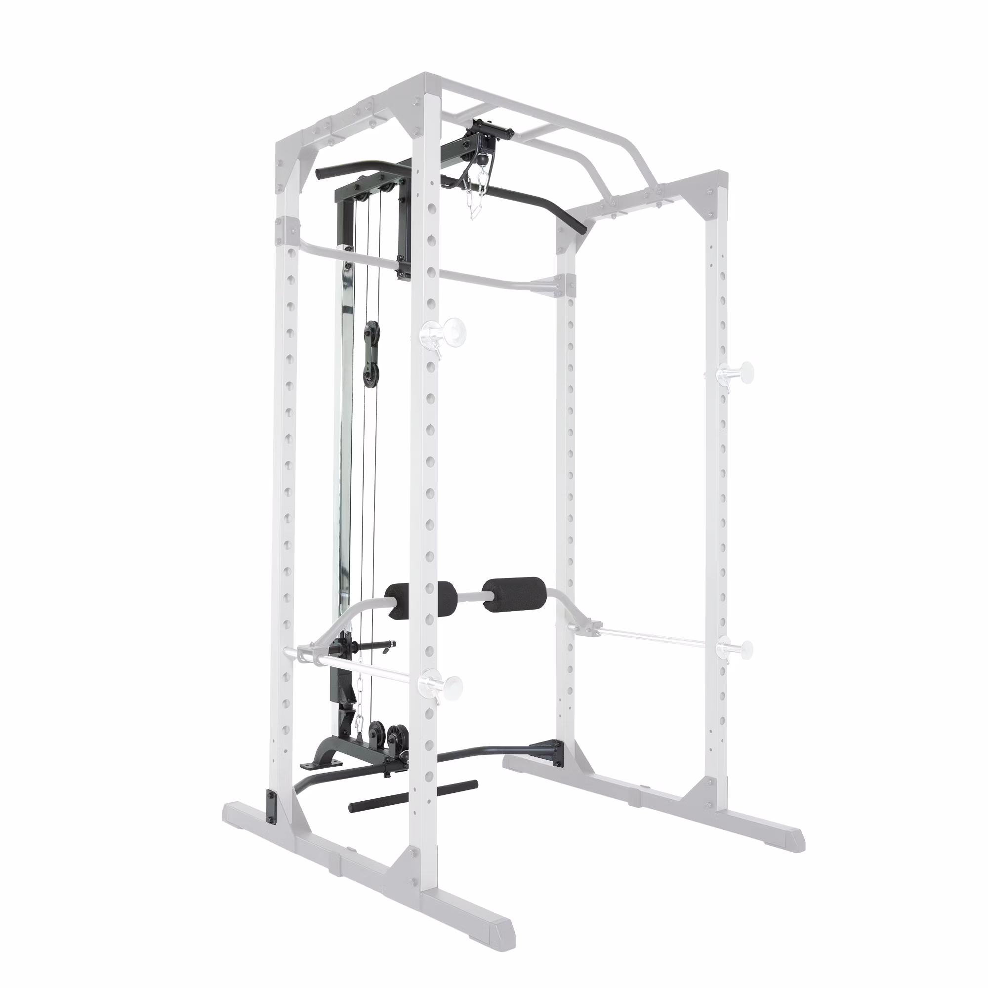 310 Olympic Lat Pull Down and Low Row Cable Attachment for 1600 Ultra Strength 800lb Weight Capacity Squat Stand Power Rack Cage with Lock-in J-Hooks(Nylon)