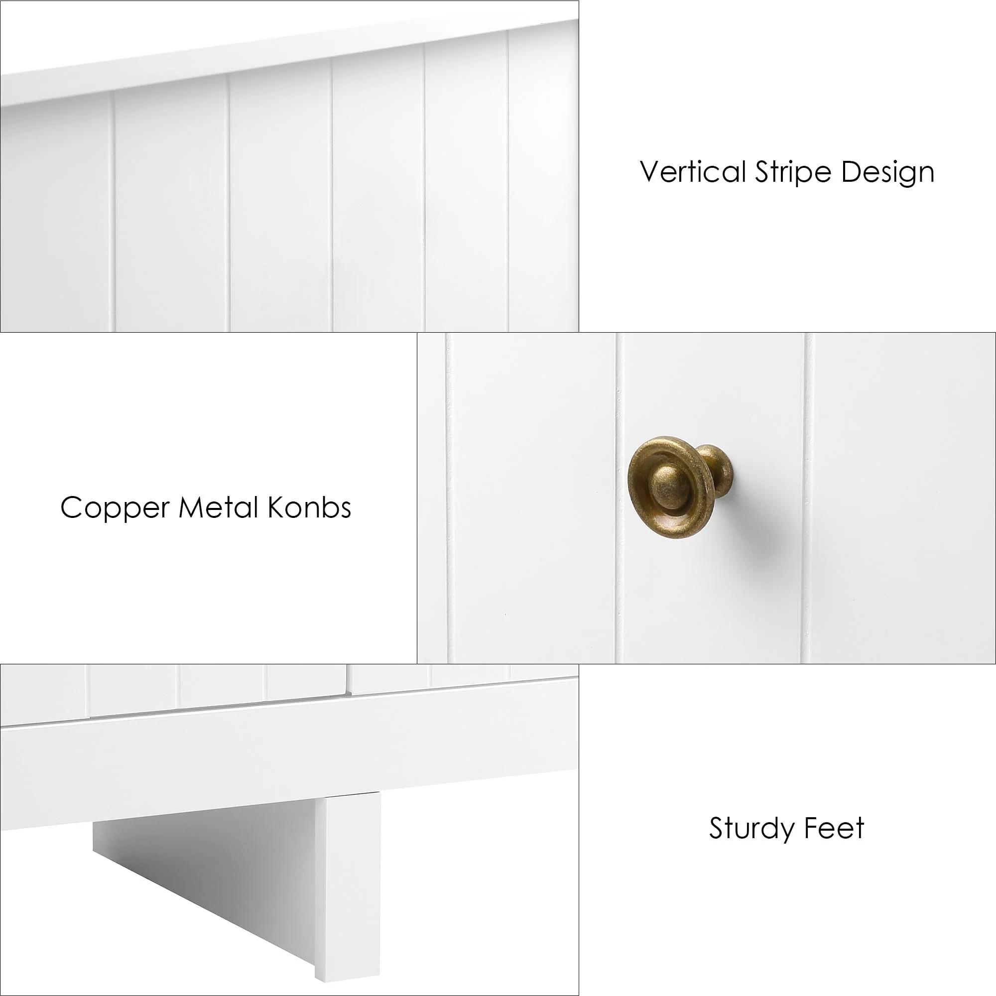 Homfa 6 Drawer Double White Dresser for Bedroom, Modern Wood Dresser Storage Cabinet for Living Room Image 5