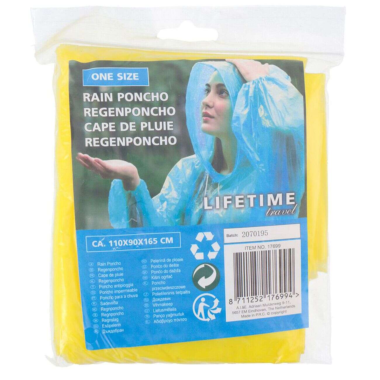 Poncho cape de pluie adulte TU 110x90x165cm (3 modèles)