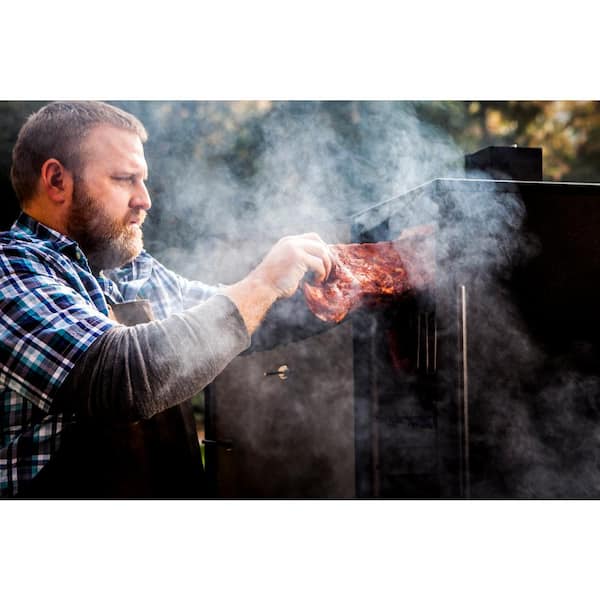 Bandera Vertical Offset Smoker and Charcoal Grill Combo in Black with 992 Sq. In. Cooking Space