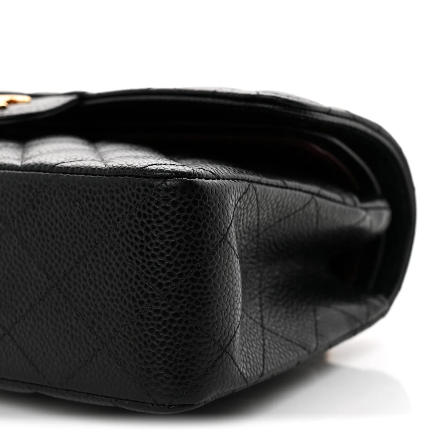 Caviar Quilted Small Double Flap Black