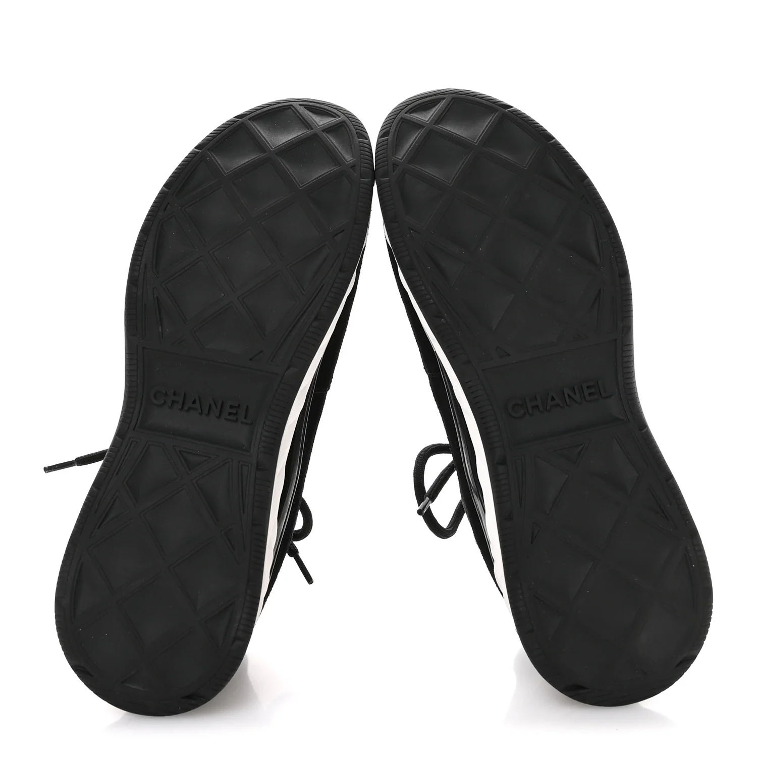 Velvet Calfskin Mixed Fibers CC Sneakers 39.5 Black