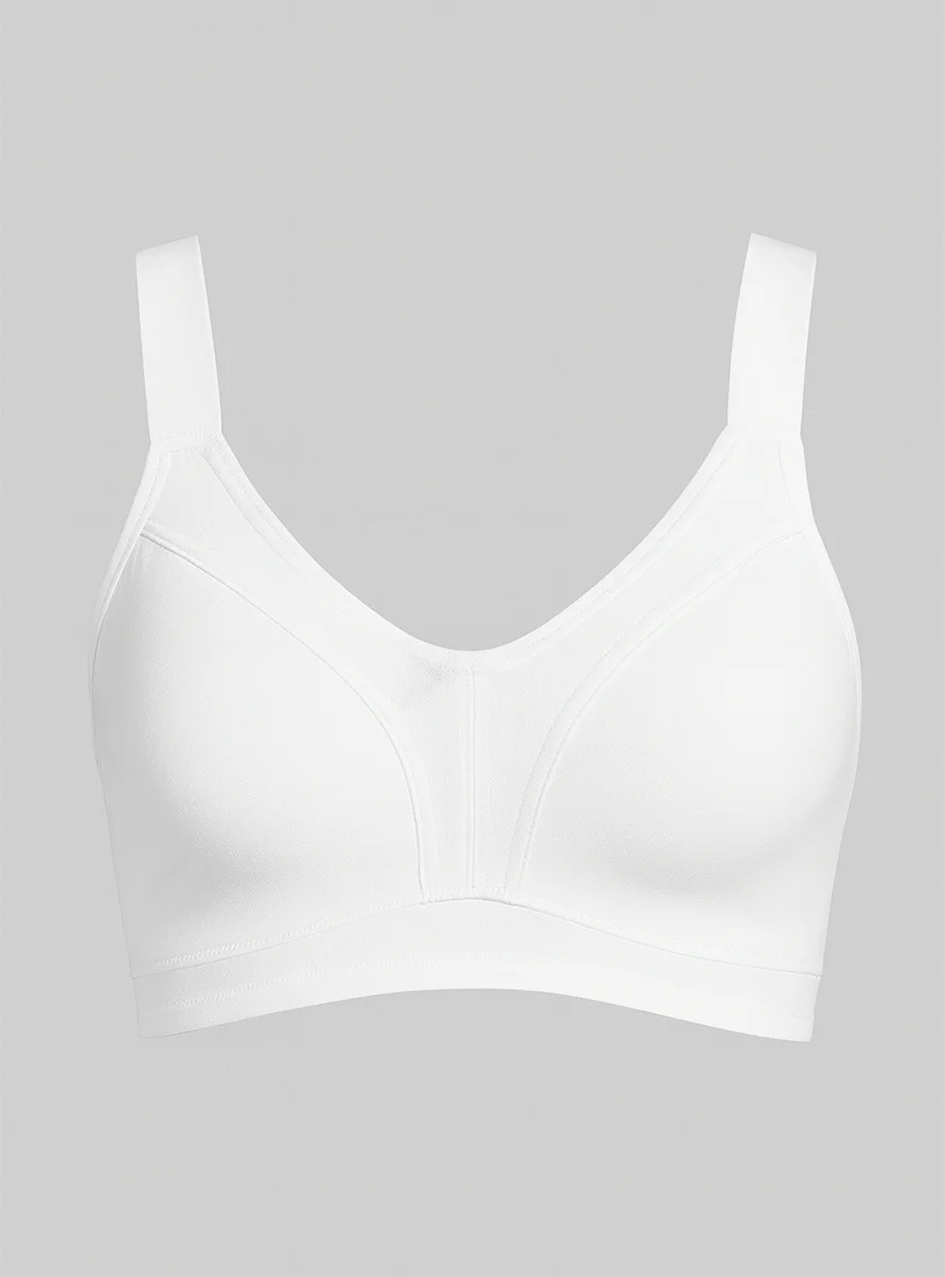 Soutien-gorge maintien sans armatures en coton blanc