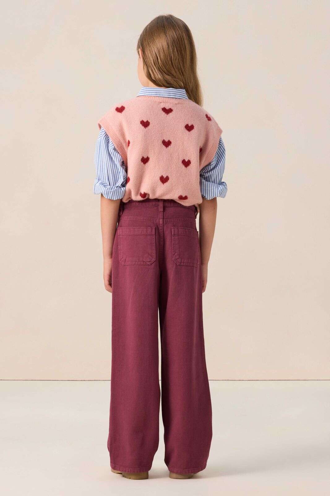 Donkerrode straight leg jeans