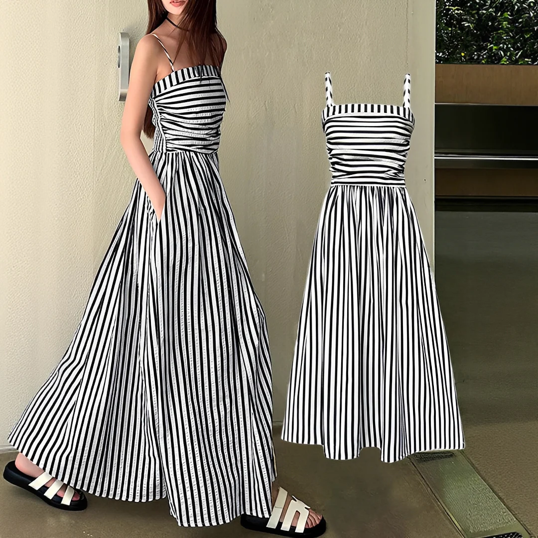 Cindy - Robe Maxi à Rayures Élégante