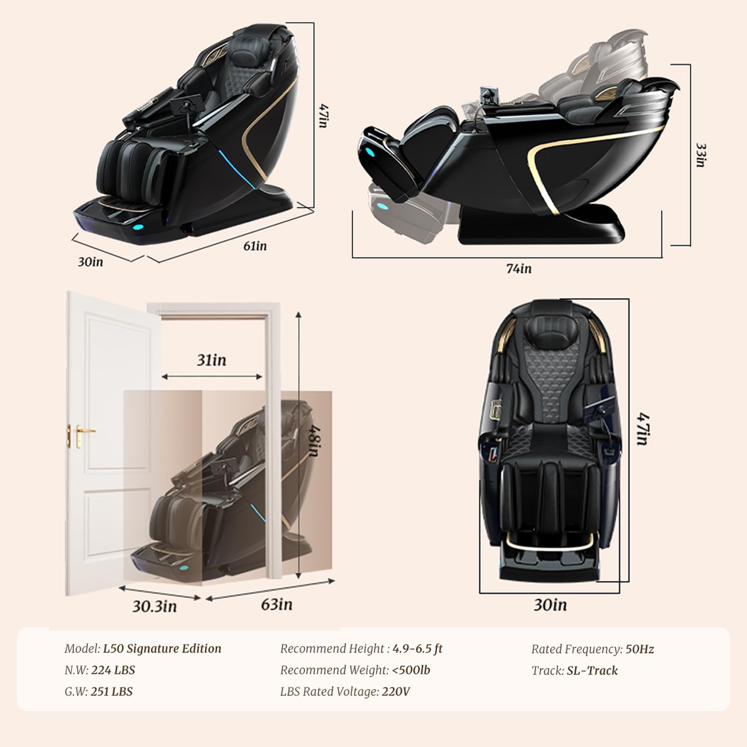 4D Zero Gravity Massage Chair 52