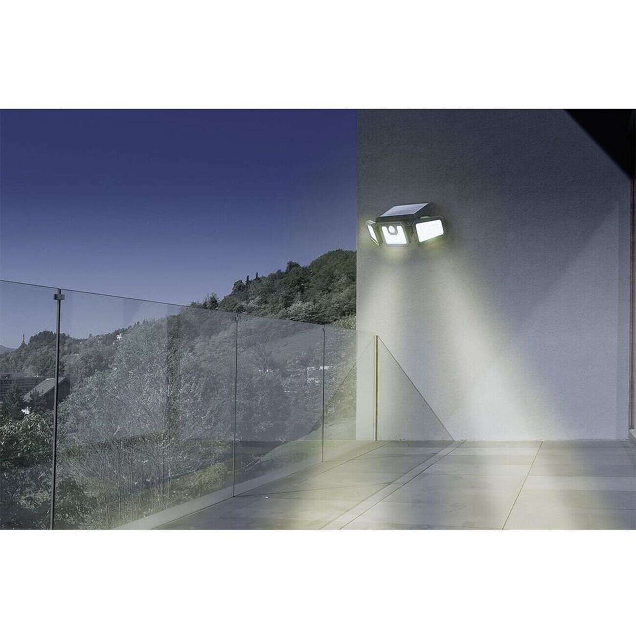 Lampe solaire triple LED 340 lumens projecteur détecteur de mouvement