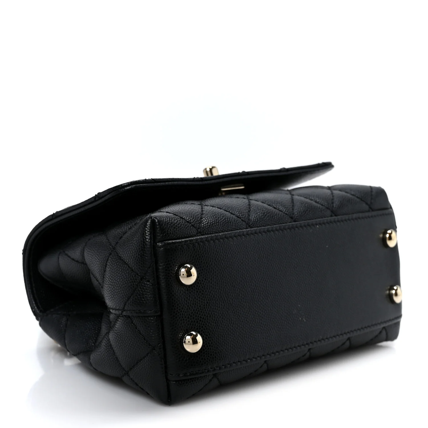 Caviar Quilted Extra Mini Coco Handle Flap Black