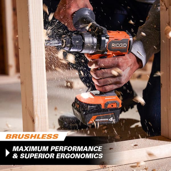 18V Brushless Cordless 2 Tool Combo Kit with Hammer Drill, Impact Driver, (3) Batteries, Charger, and Bag Image 6