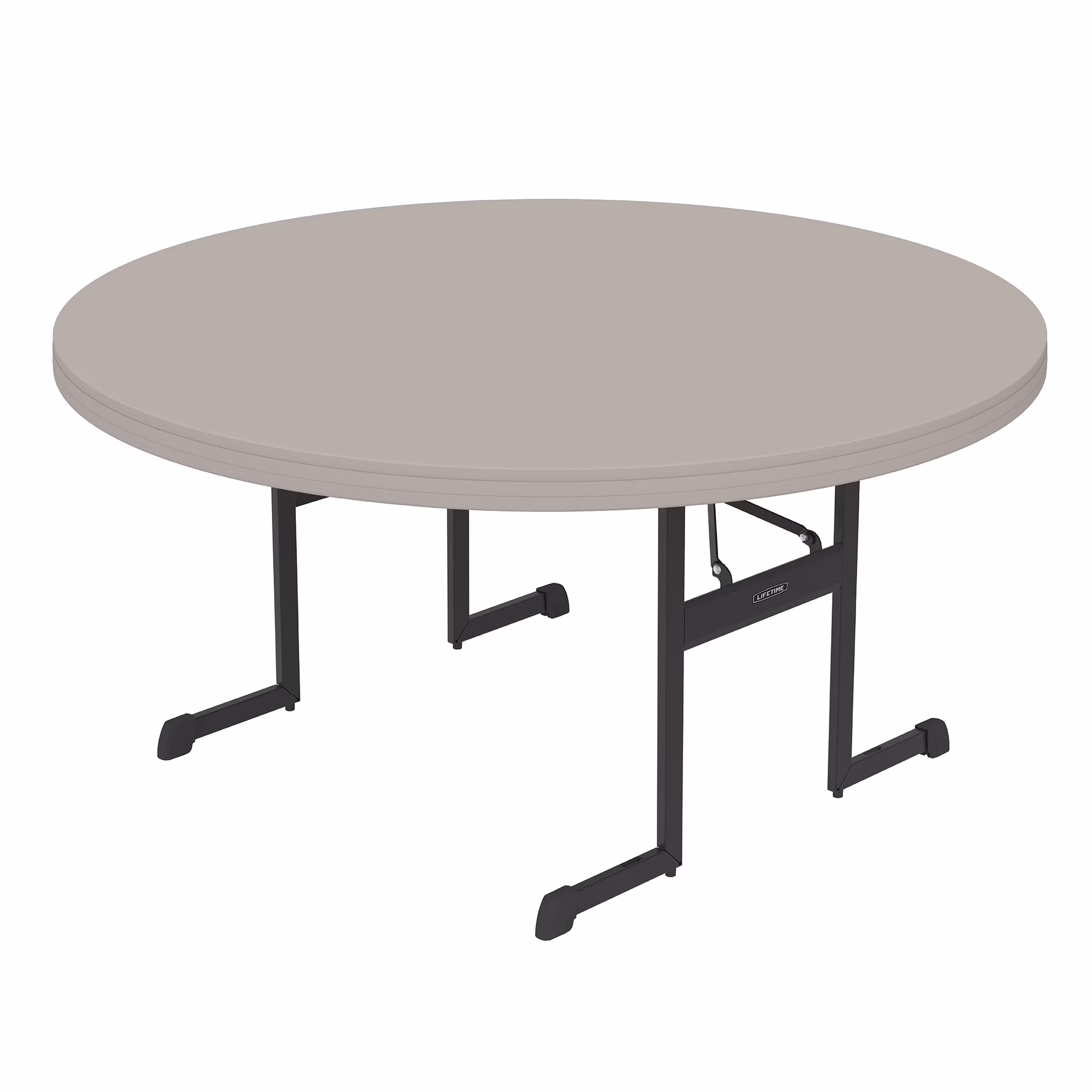 Lifetime 60 in Round Folding Table for Indoor and Outdoor Use, Professional Grade, Putty Color