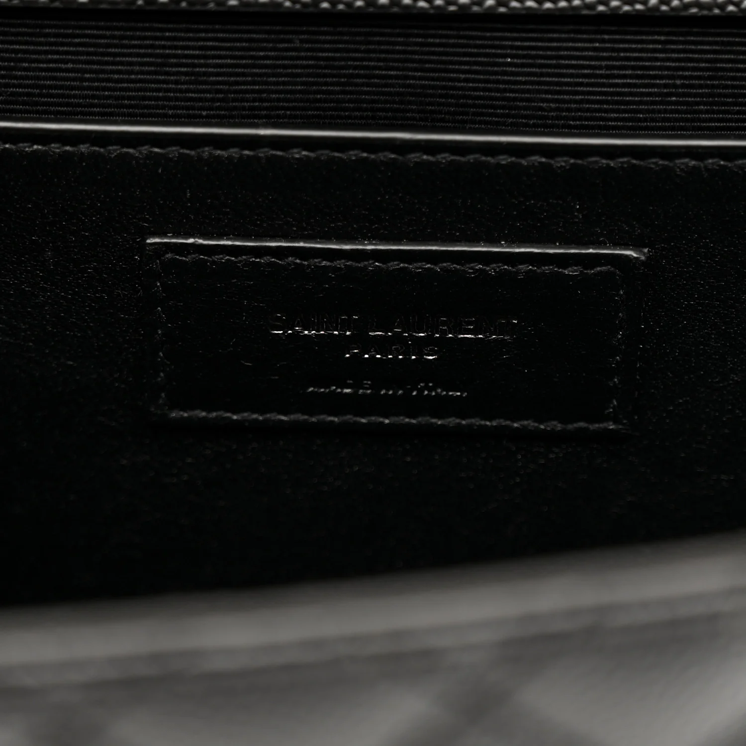 Grain De Poudre Textured Mixed Matelasse Triquilt Medium Monogram Monochrome Satchel Black