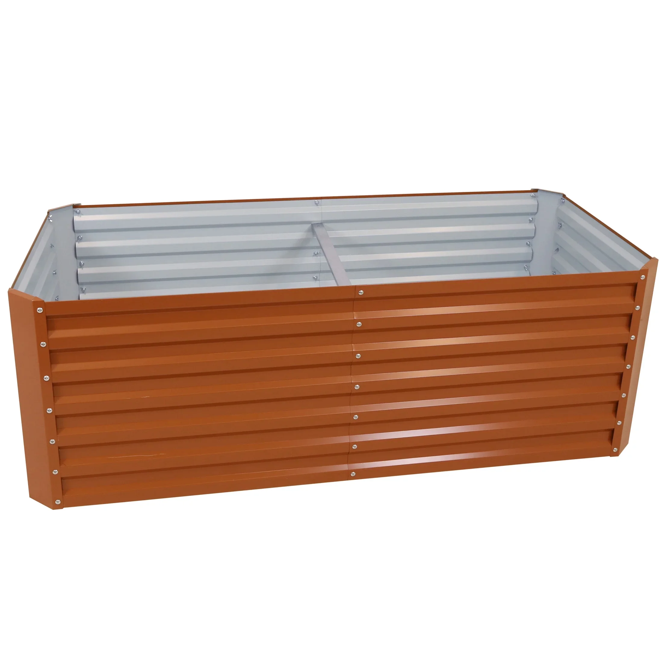 Sunnydaze 71 x 35.5 x 23.5 Rectangular Silver Galvalume Steel Raised Garden Bed