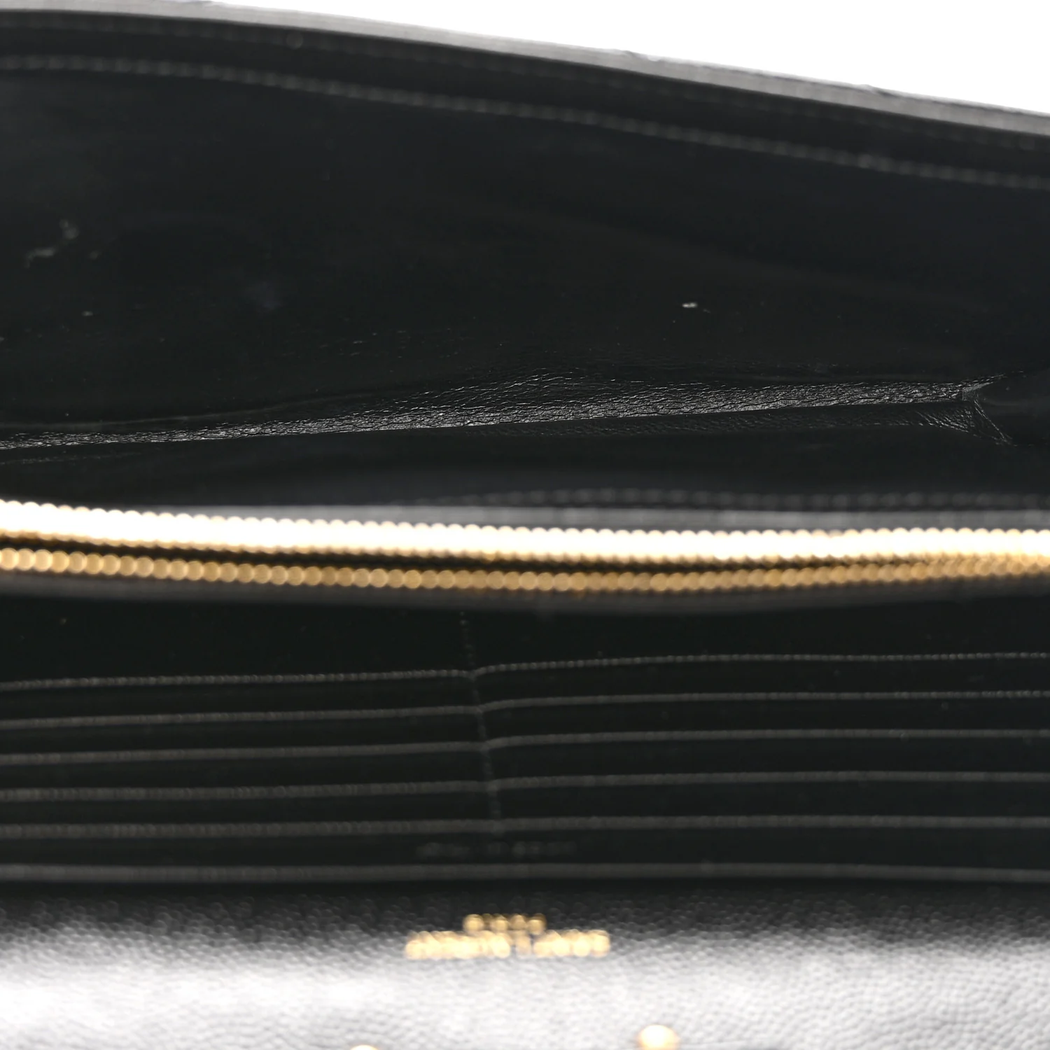 Grain De Poudre Matelasse Chevron Monogram Chain Wallet Black