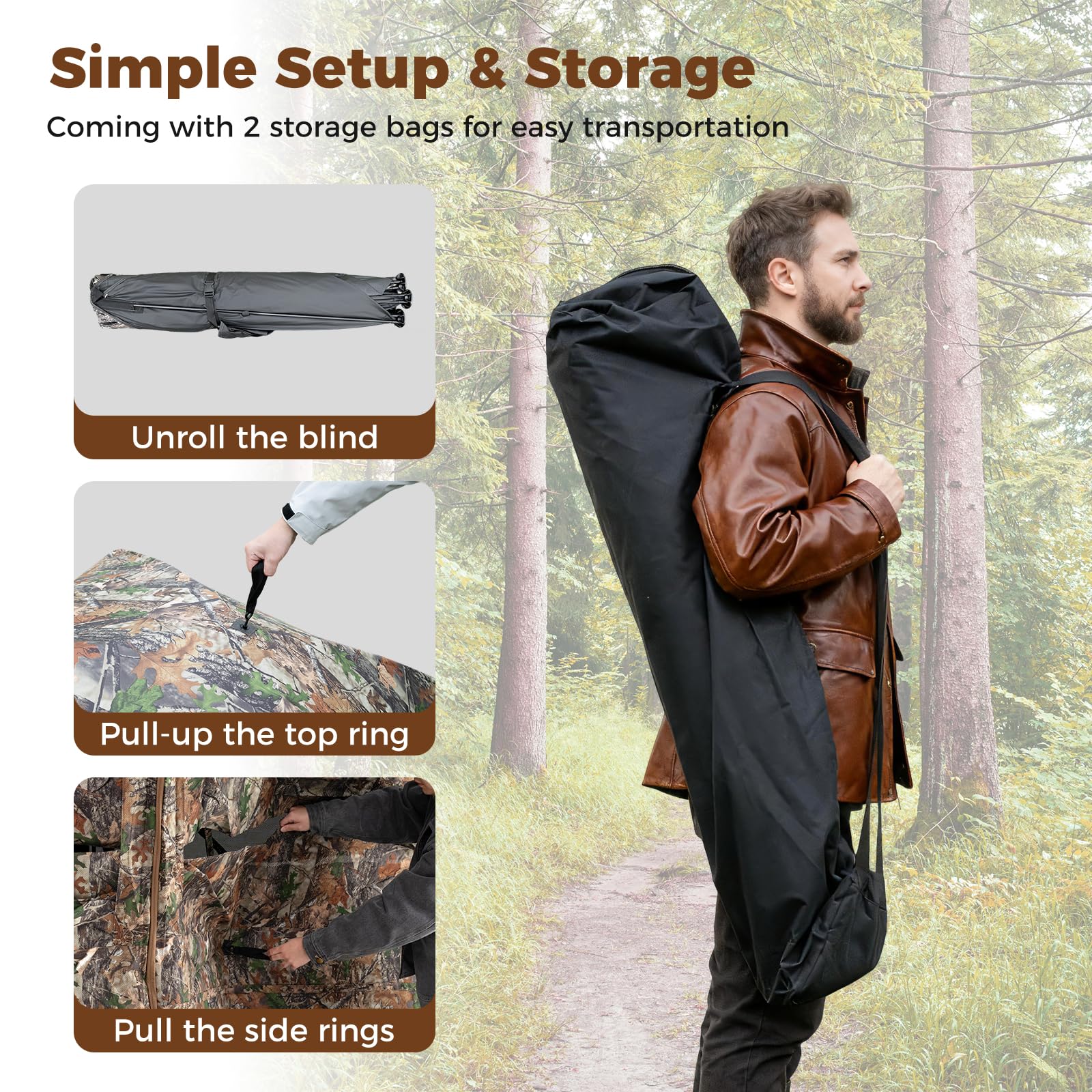 Tangkula 2-6 Person Hunting Blind with Camo Cover