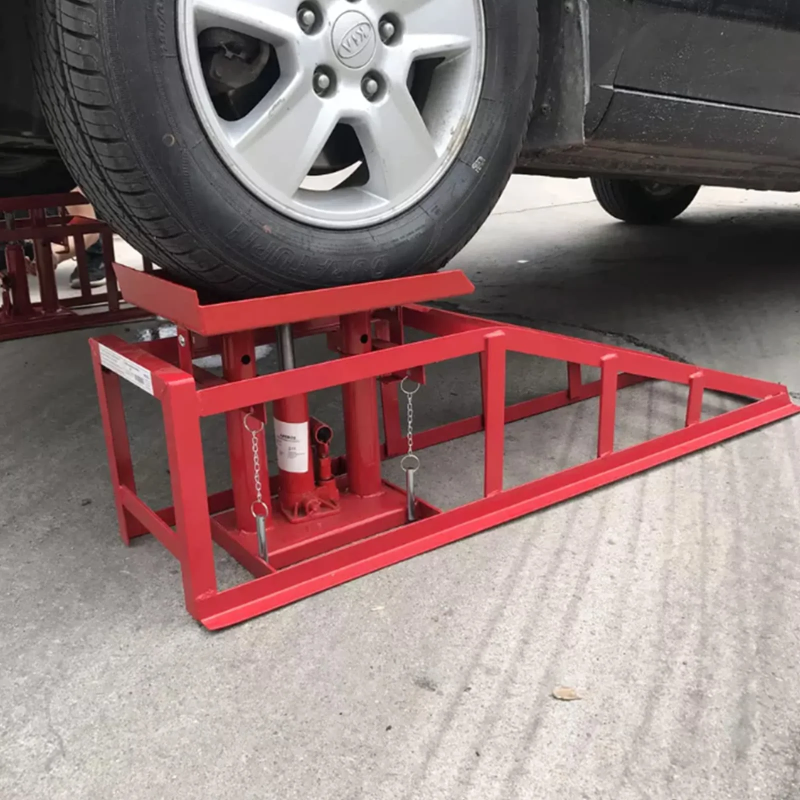 Confote Car Ramps, 2PCS 5T 10000 lb Portable Heavy Duty Hydraulic Car Ramps, Lift Ramp for Truck Vehicle Auto Garage Repair Red