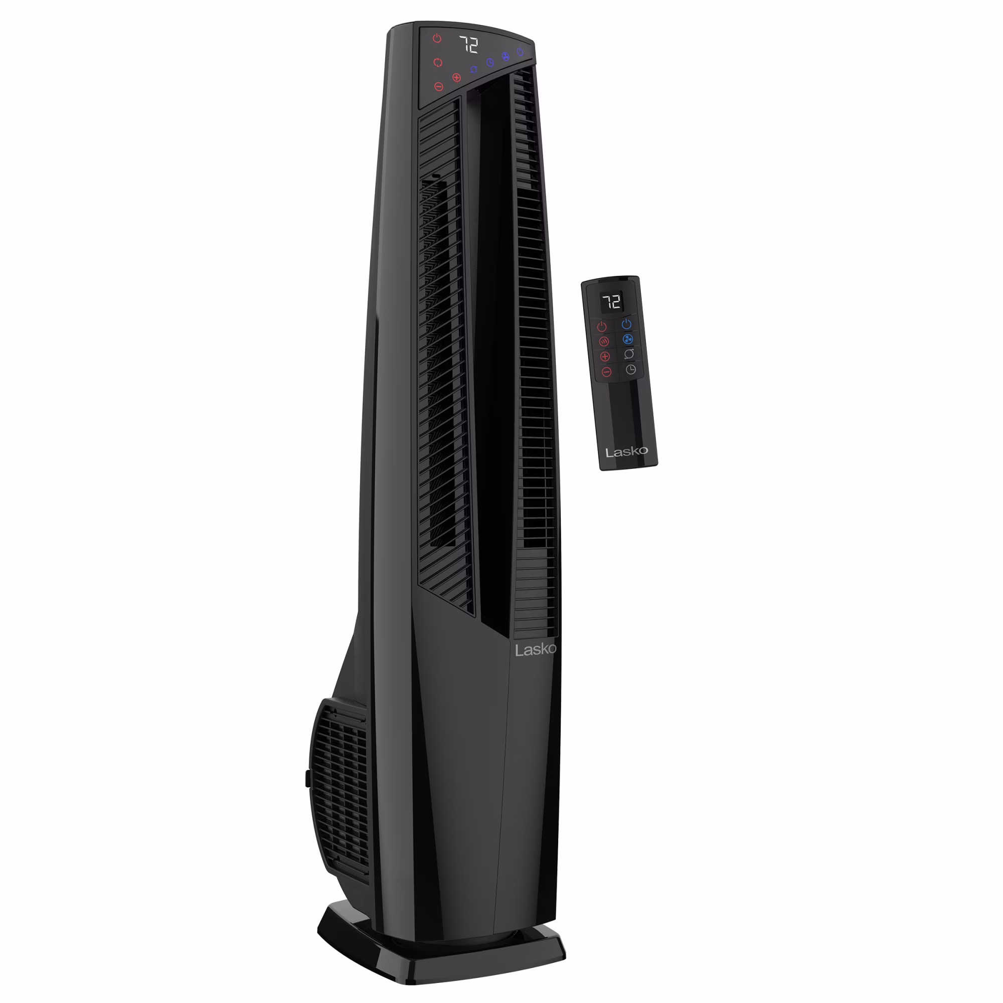 38" Duo Comfort High Velocity Fan and Electric Ceramic Space Heater, Remote, Black, FHV801(Black)