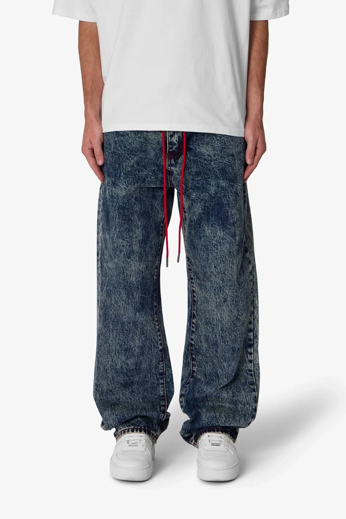 Ultra Baggy Lace Band Denim - Blue