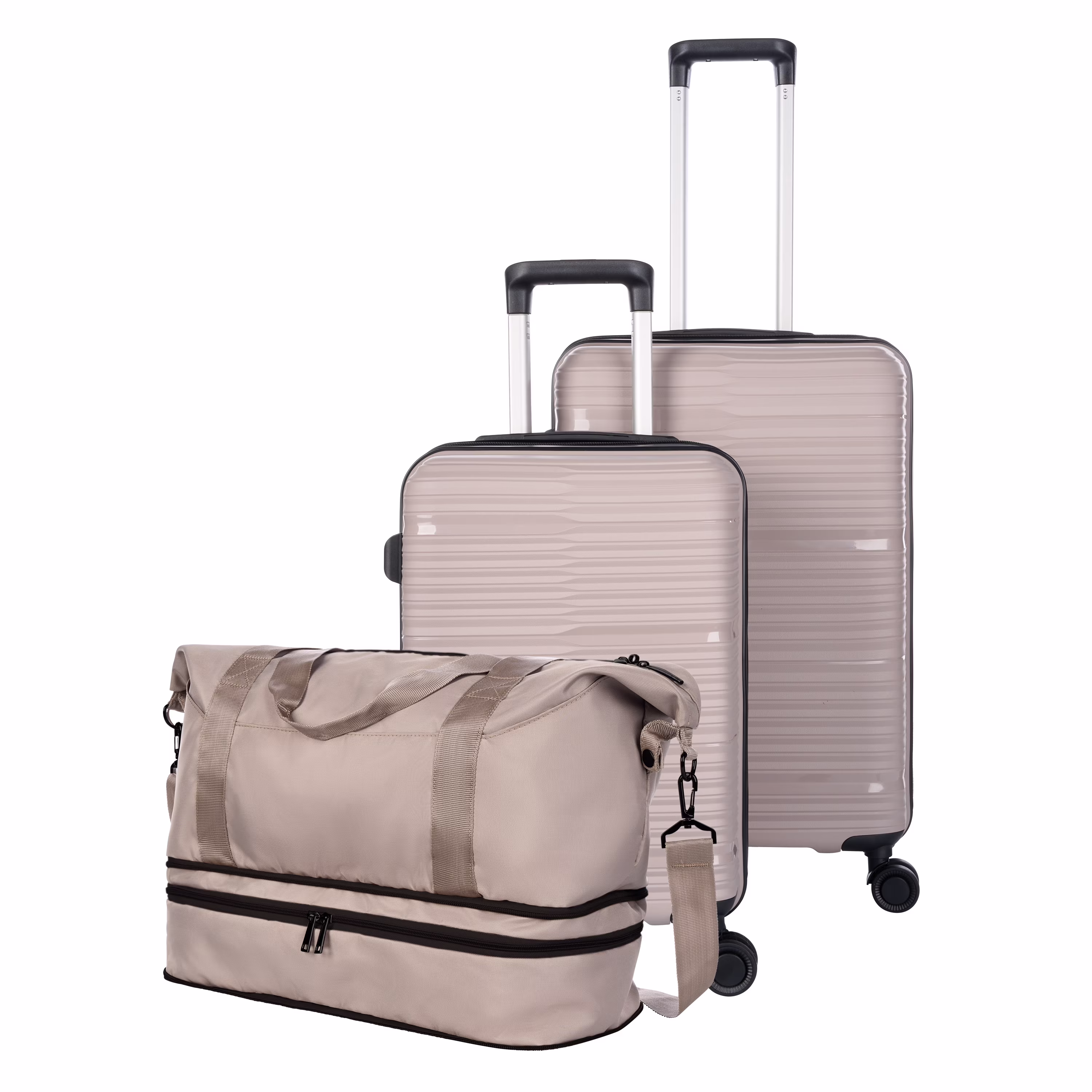 Protege 3 - Piece Luggage Set, Taupe Splash, 20 - Inch Carry on, 25 - Inch Checked Suitcase & Weekender Duffel