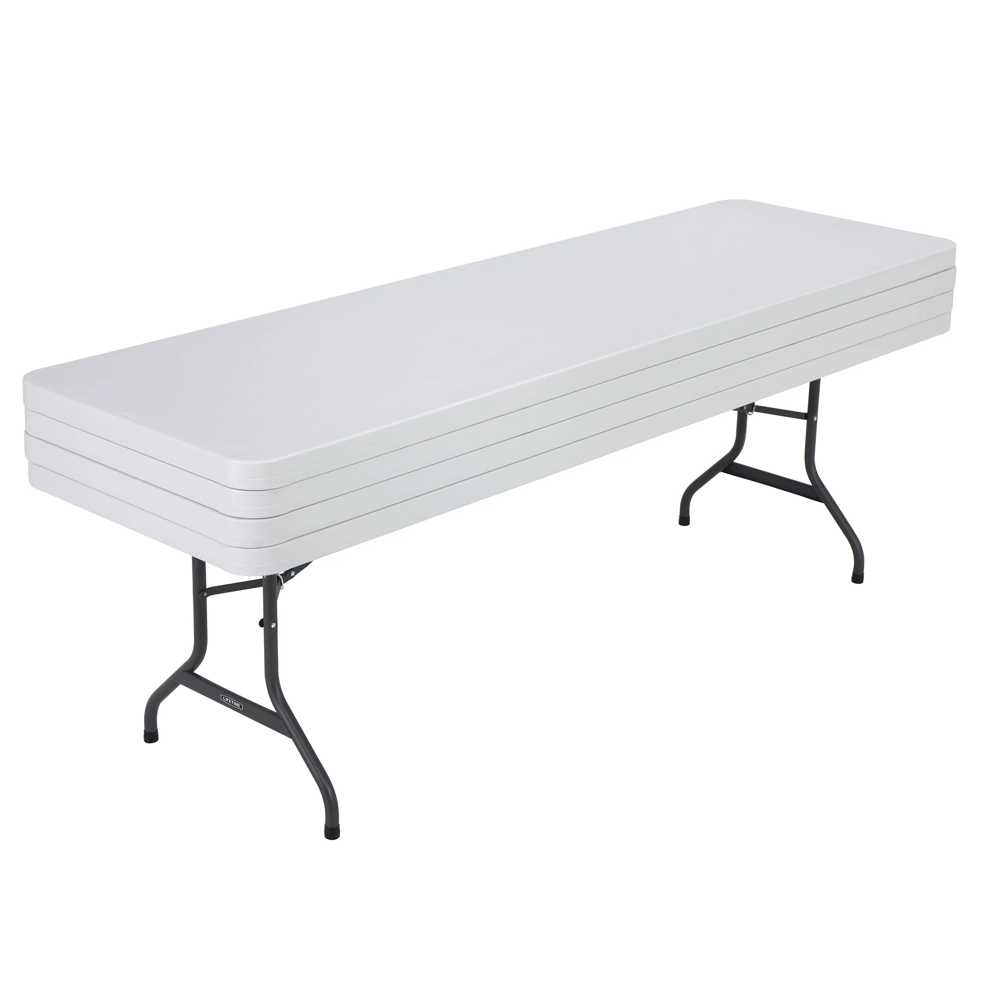 8 ft. Rectangle Folding Table, Indoor/Outdoor Commercial Grade, White Set of 4 (42980)(White) - Image 10