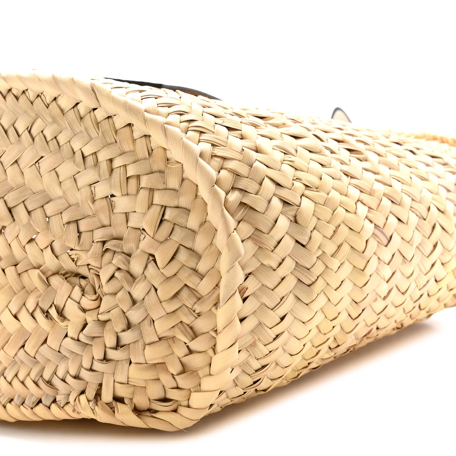 Raffia Basket Tote Bag Natural White