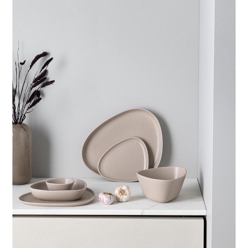 Curve Stoneware middagstallerken 30x26 cm sand