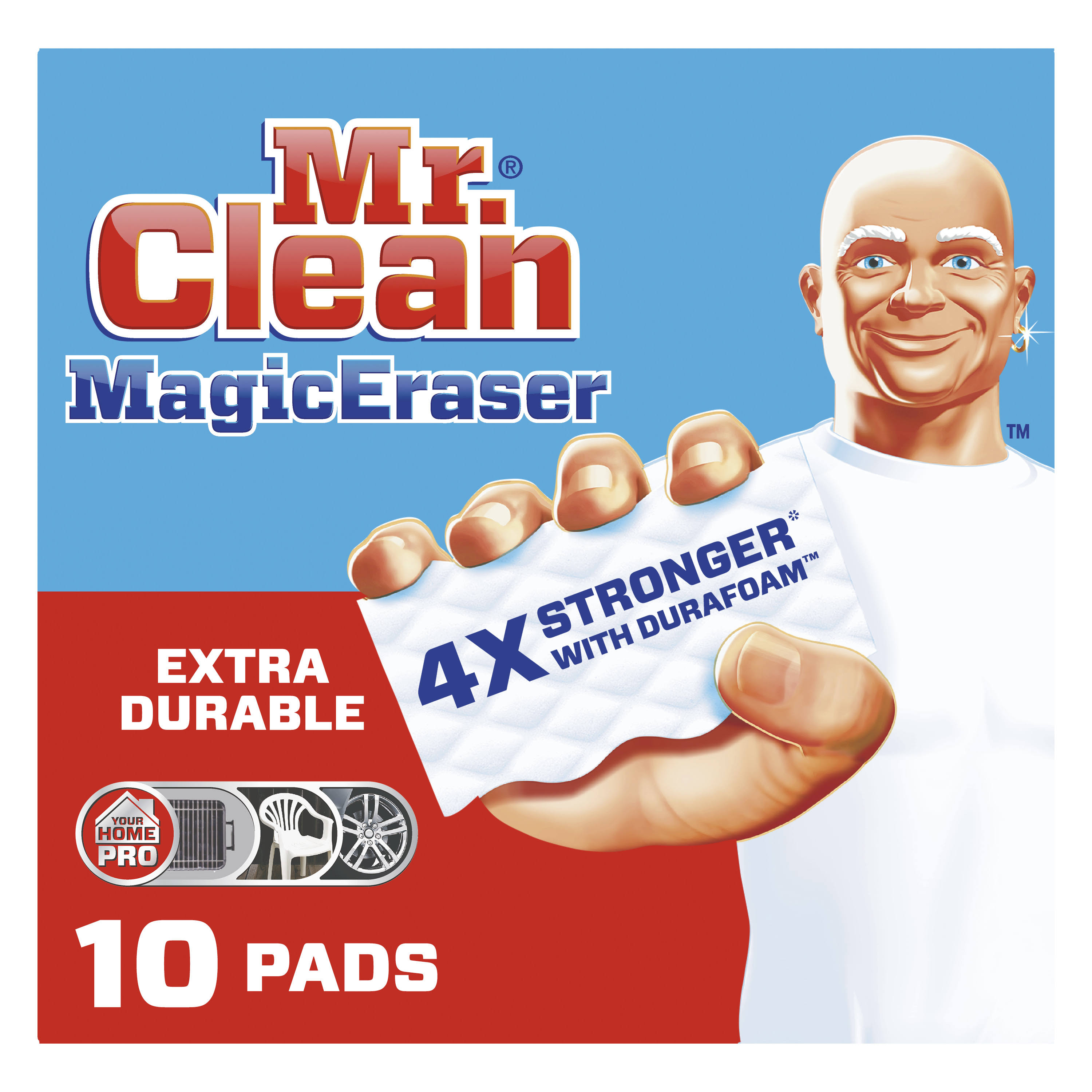 Mr. Clean Magic Eraser Extra Durable, Cleaning Pads with Durafoam, 10 Count