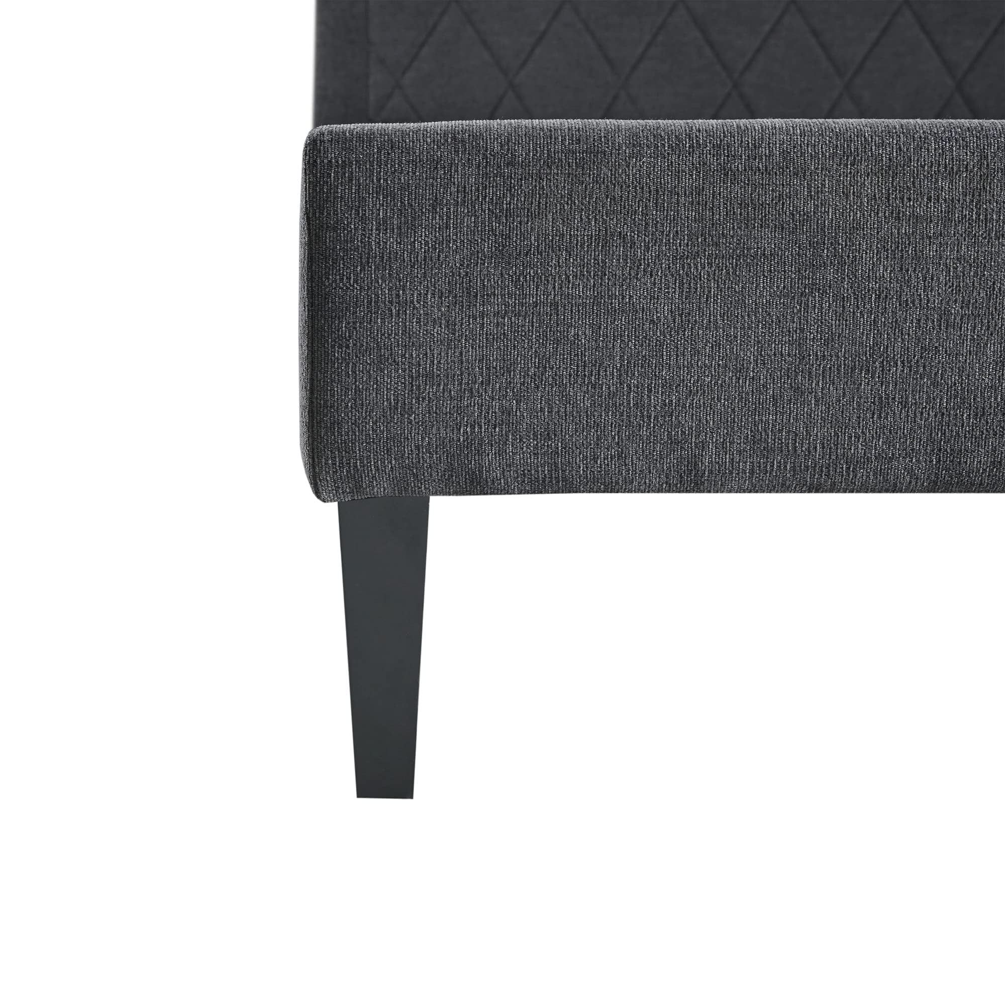 510 Design Wooden Full Size Quilted Upholstered Platform Bed Frame Bedroom with Headboard Charcoal(Full)