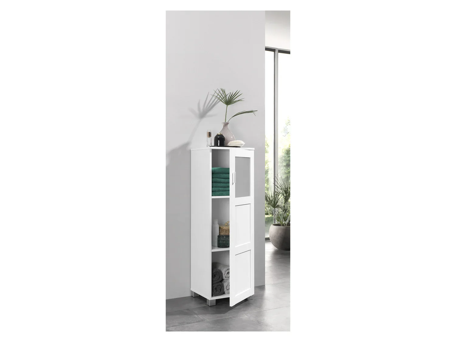 LIVARNO home Colonne de salle de bains Basel, 37 x 115,1 x 34,8 cm, blanche