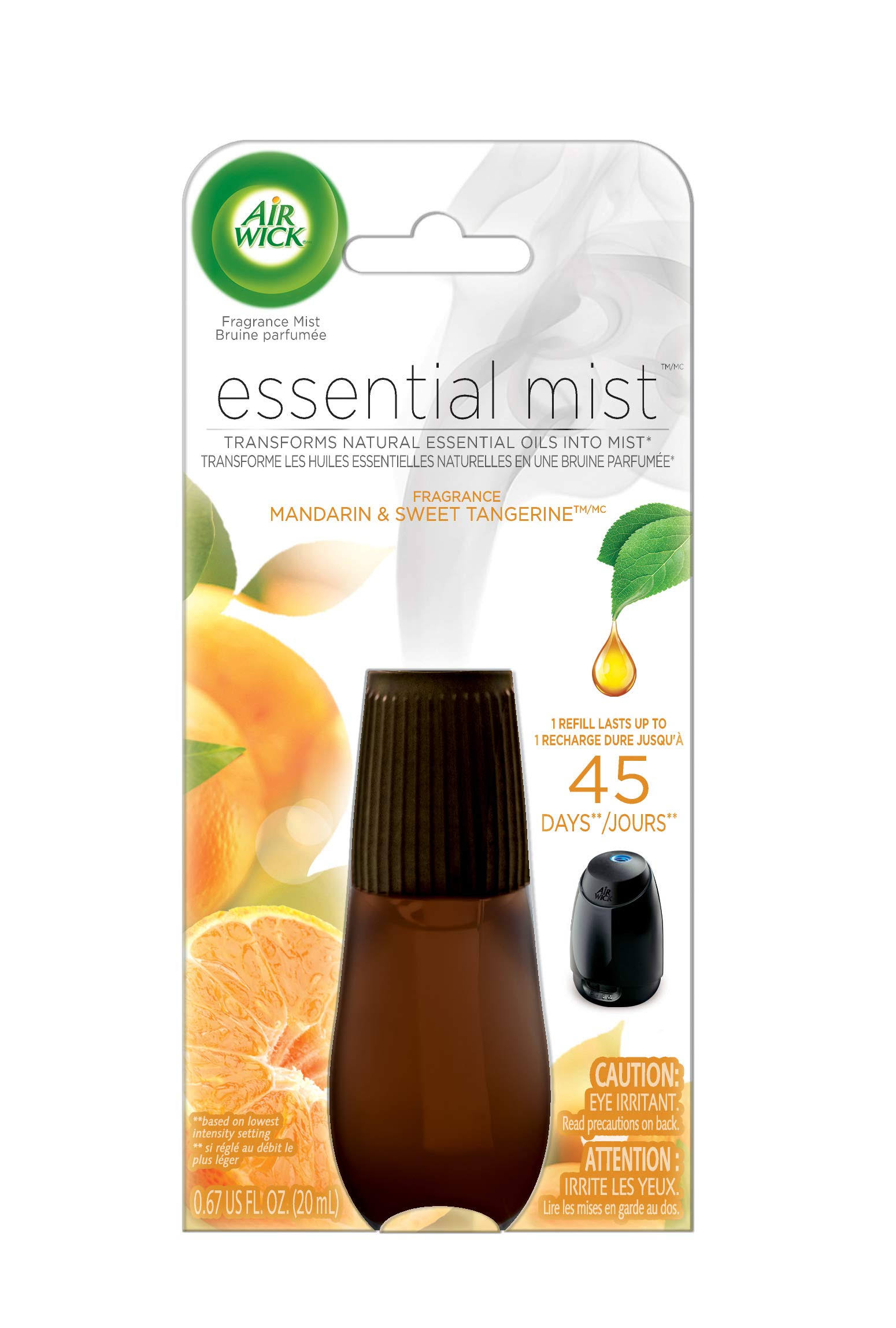 Air Wick Essential Mist Fragrance Oil Diffuser Refill, Mandarin & Sweet Orange, 1ct