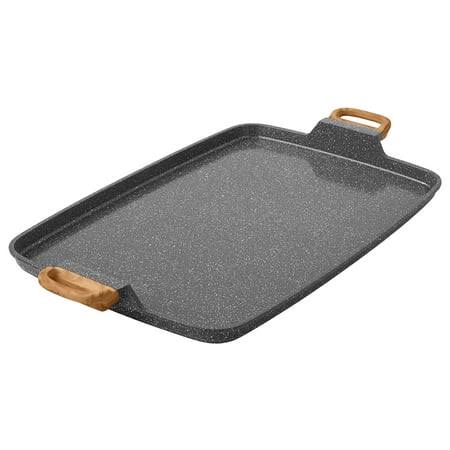 The Pioneer Woman Prairie Signature Cast Aluminum Double Griddle, Charcoal Speckle, Size: 18 inch x 12 inch