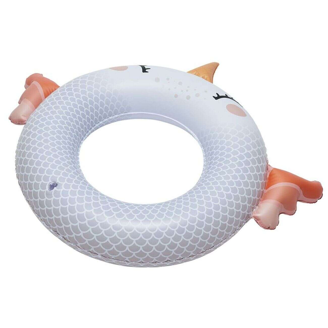 Bouée gonflable enfant licorne blanc et orange Ø60cm