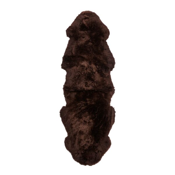 Saueskinn new zealand lang ull 160 cm chocolate