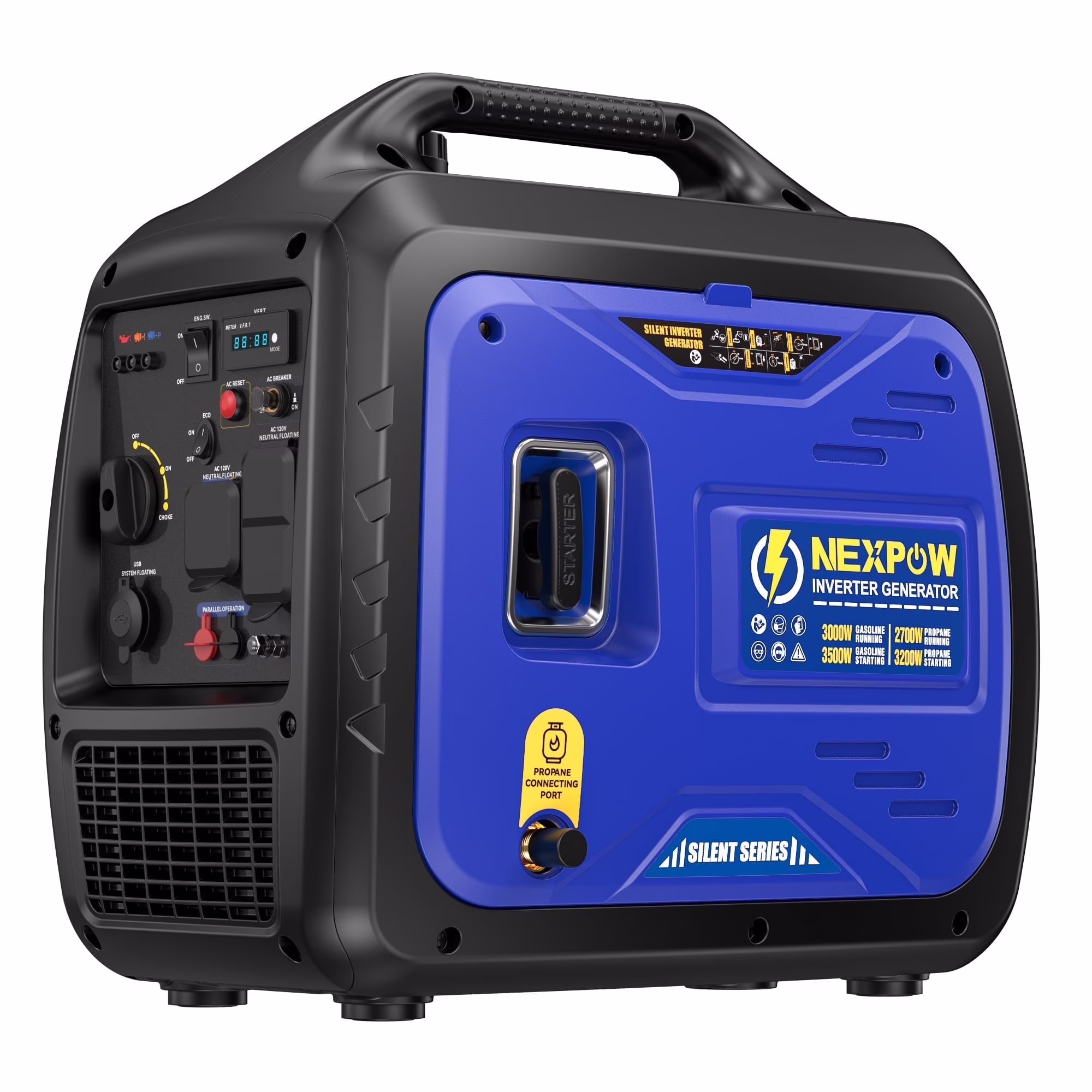 2250W Portable Inverter Generator, Gasoline Power Quiet Lightweight for Backup Home Camping, Eco-Mode Feature, Parallel Capability, EPA Compliant(2250 W) - Image 5