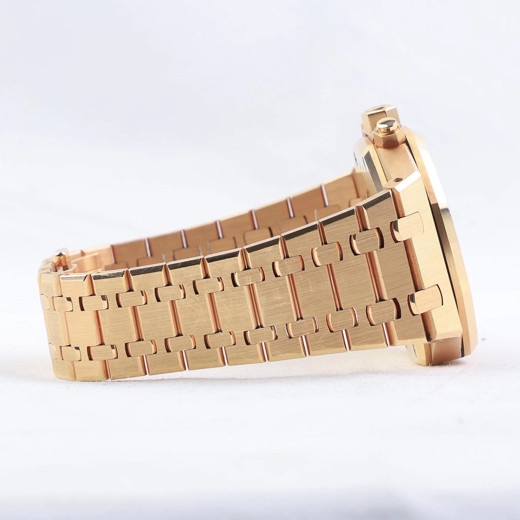 [Super Clone]Audemars Piguet Royal Oak Chronograph 41MM Rose Gold Bracelet – Black Dial