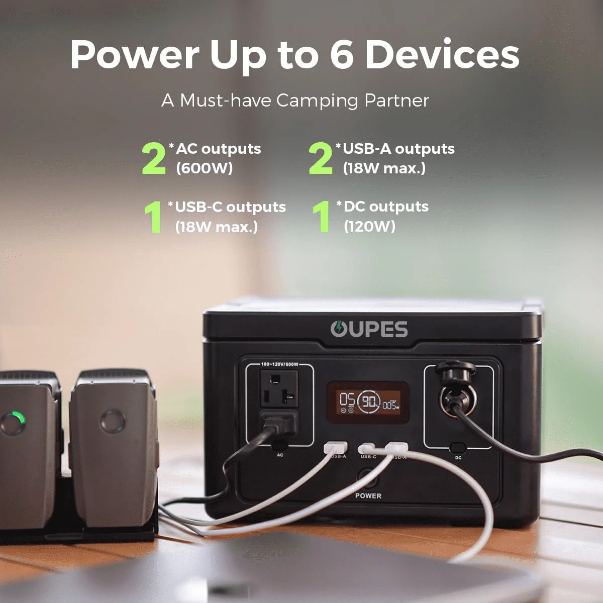 600W, 256Wh Portable Power Station Exodus 600, 80000mAh LiFePO4 Solar Generator, 8.16lbs, 0-100% in 1 hour, for RV,Outdoors,Camping(Exodus 600) - Image 7