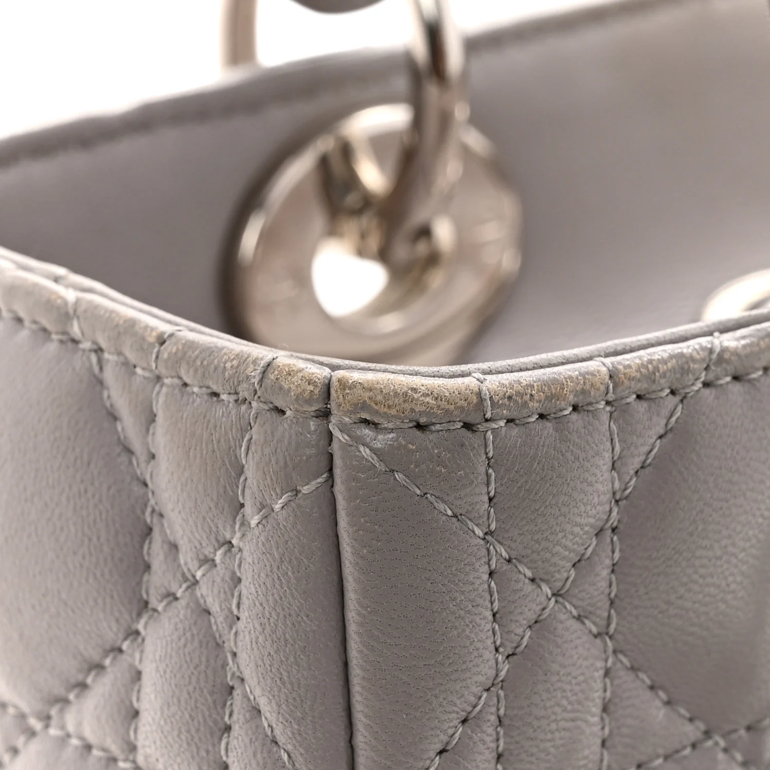 Lambskin Cannage Medium Lady Dior Grey