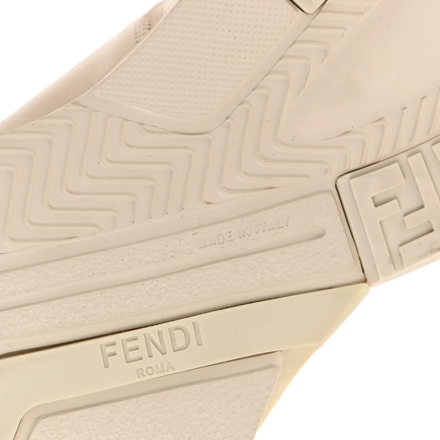 Calfskin Fabric FF Fendi Flow Low Top Sneakers 36 White