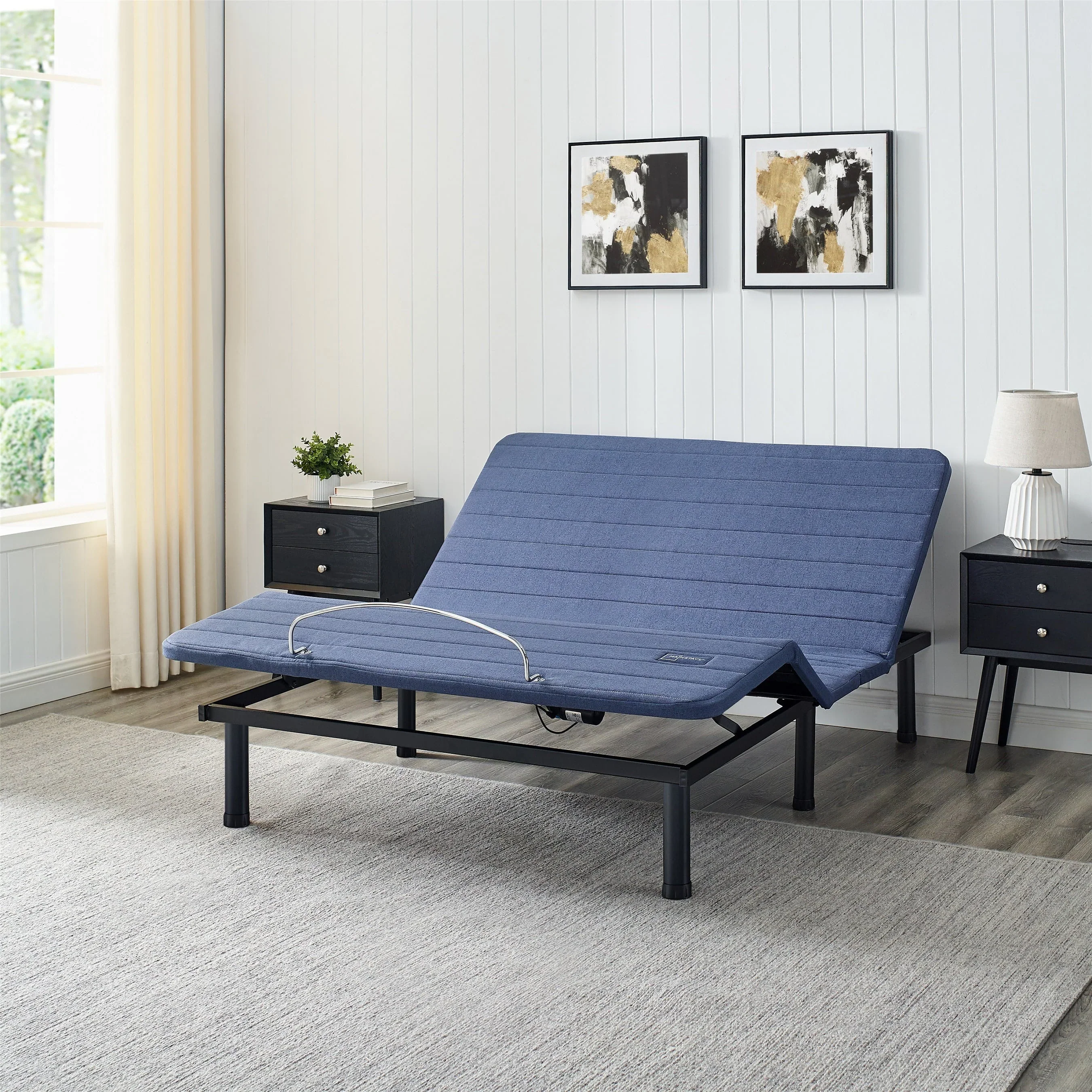 Mainstays Power Adjustable Metal Platform Bed Base with Wireless Remote Control, Queen