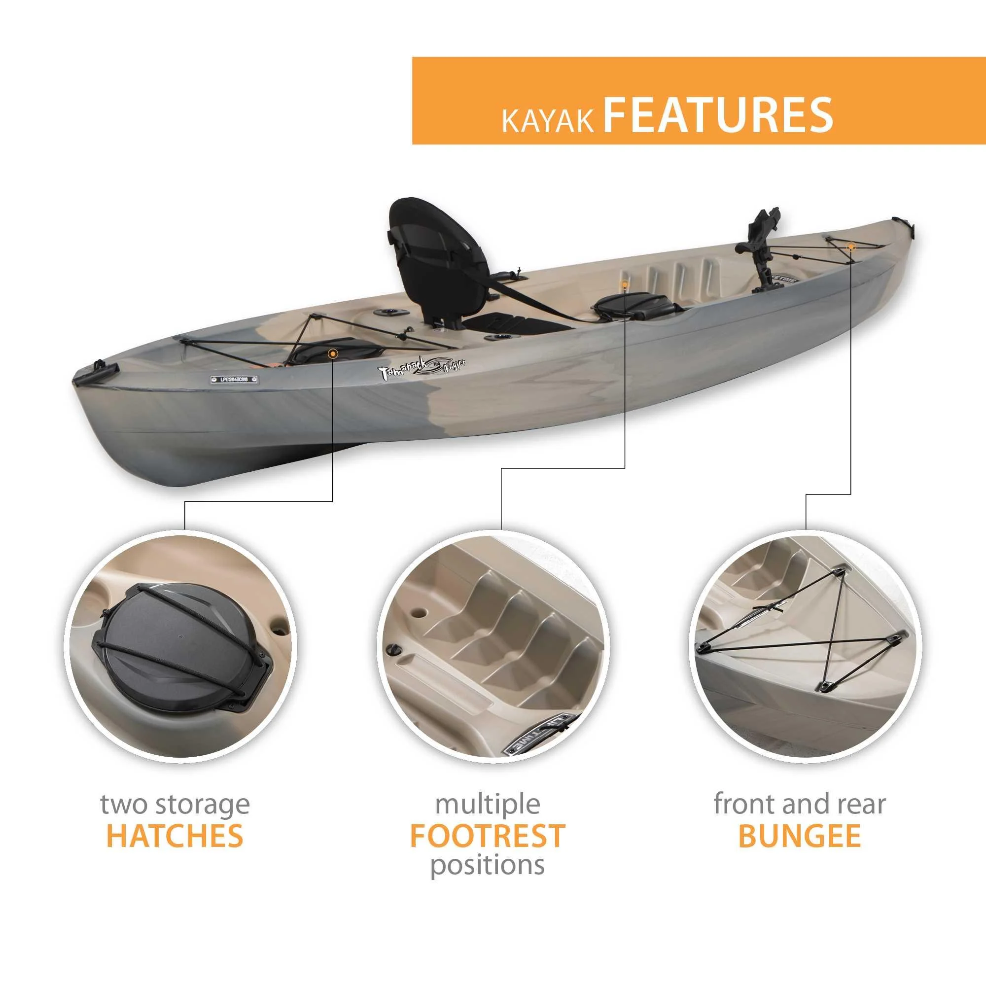 Lifetime Tamarack Angler 10 Ft. Fishing Kayak, Volcano Fusion (91340)