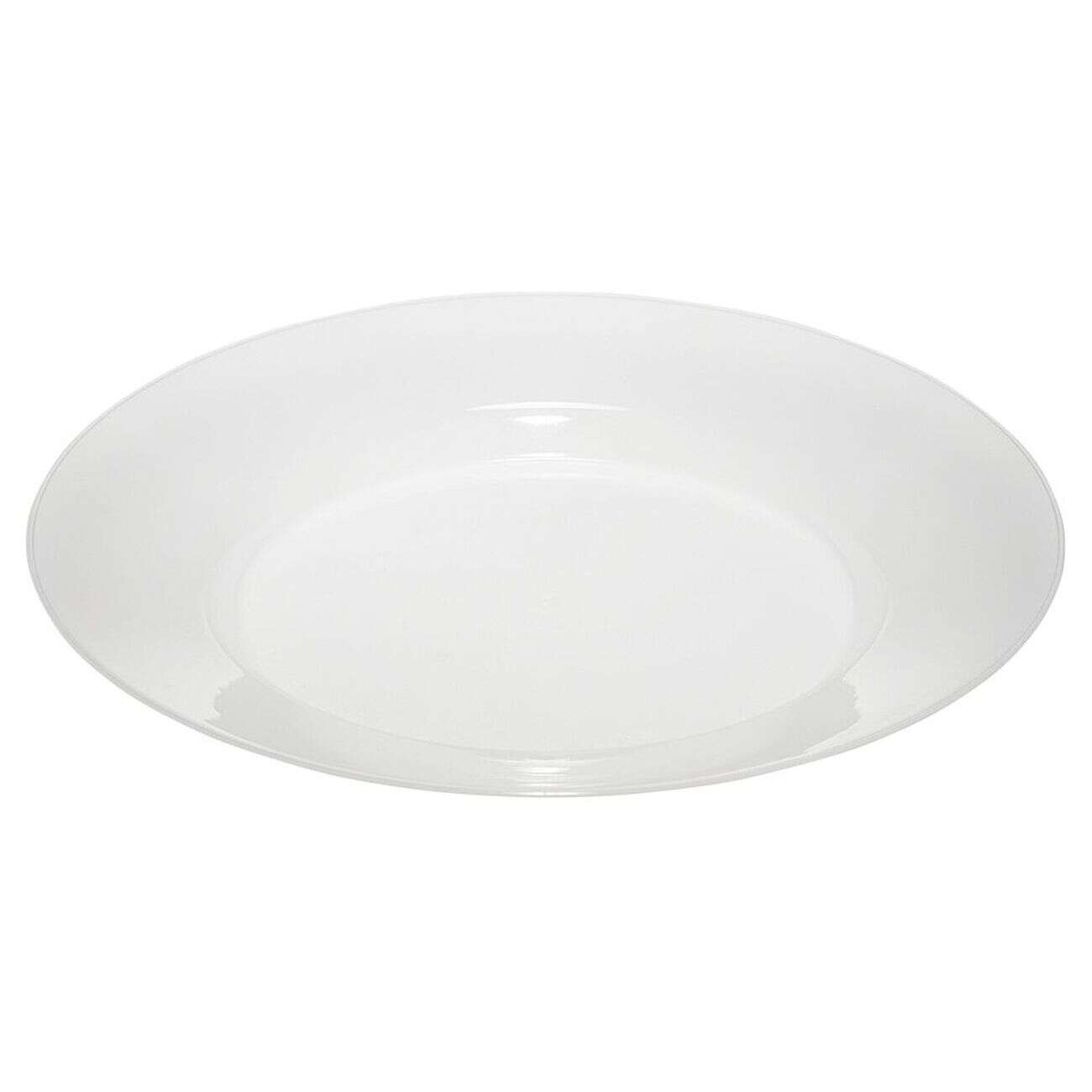 Lot de 4 assiettes rondes plastique blanc translucide Ø24 cm