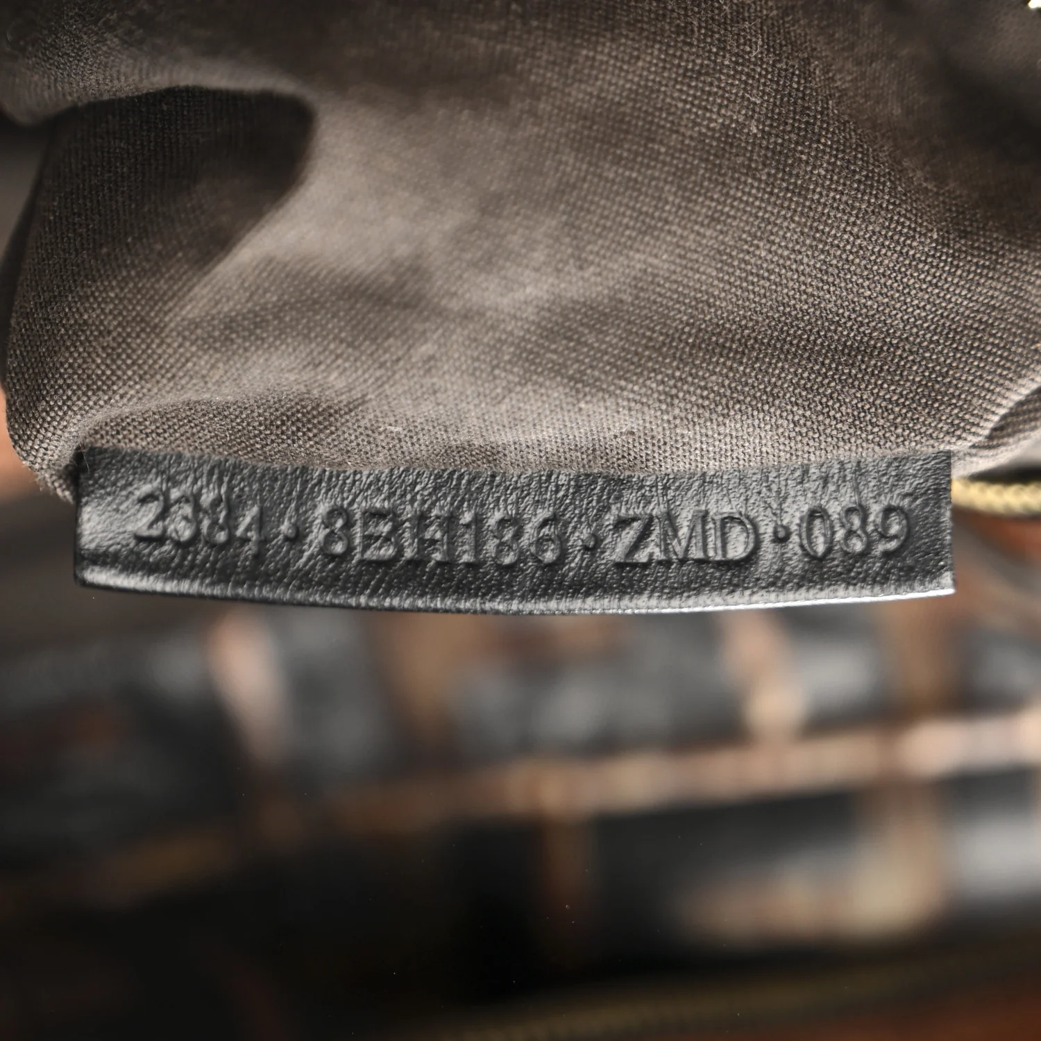Zucca Calfskin Crocodile Embossed Large Chef Shopper Tote Tobacco
