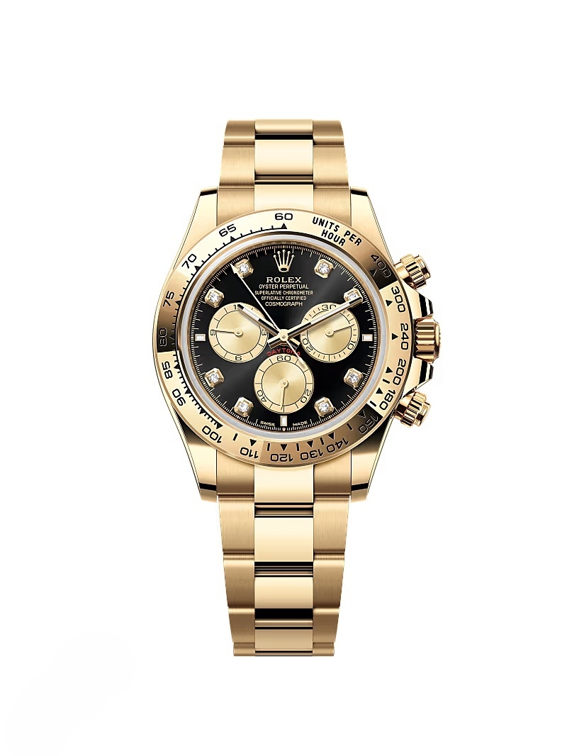[Super Clone]Rolex Daytona Yellow Gold / Ceramic / Black / Diamond-Set / Oyster m126508-0003