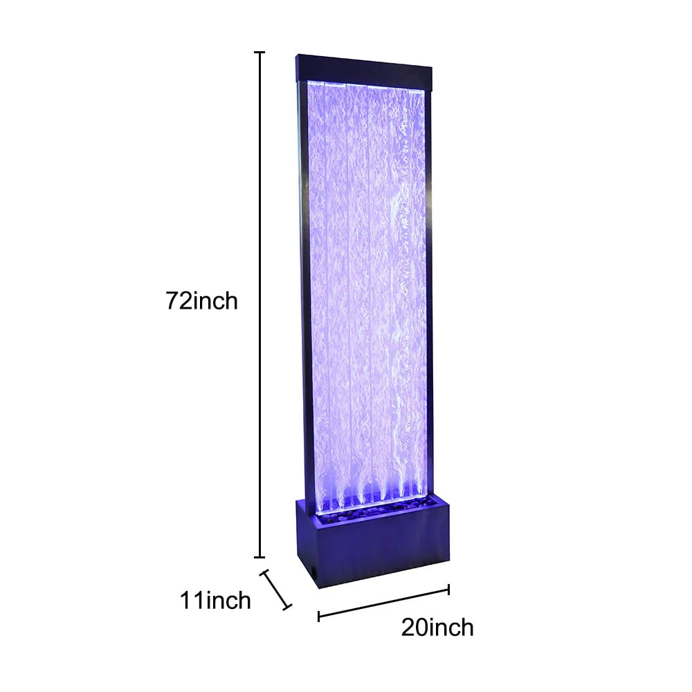 72'' Acrylic Bubble Fountain, Standing Bubble Panel, Color Lights/Remote Ctrl Image 9