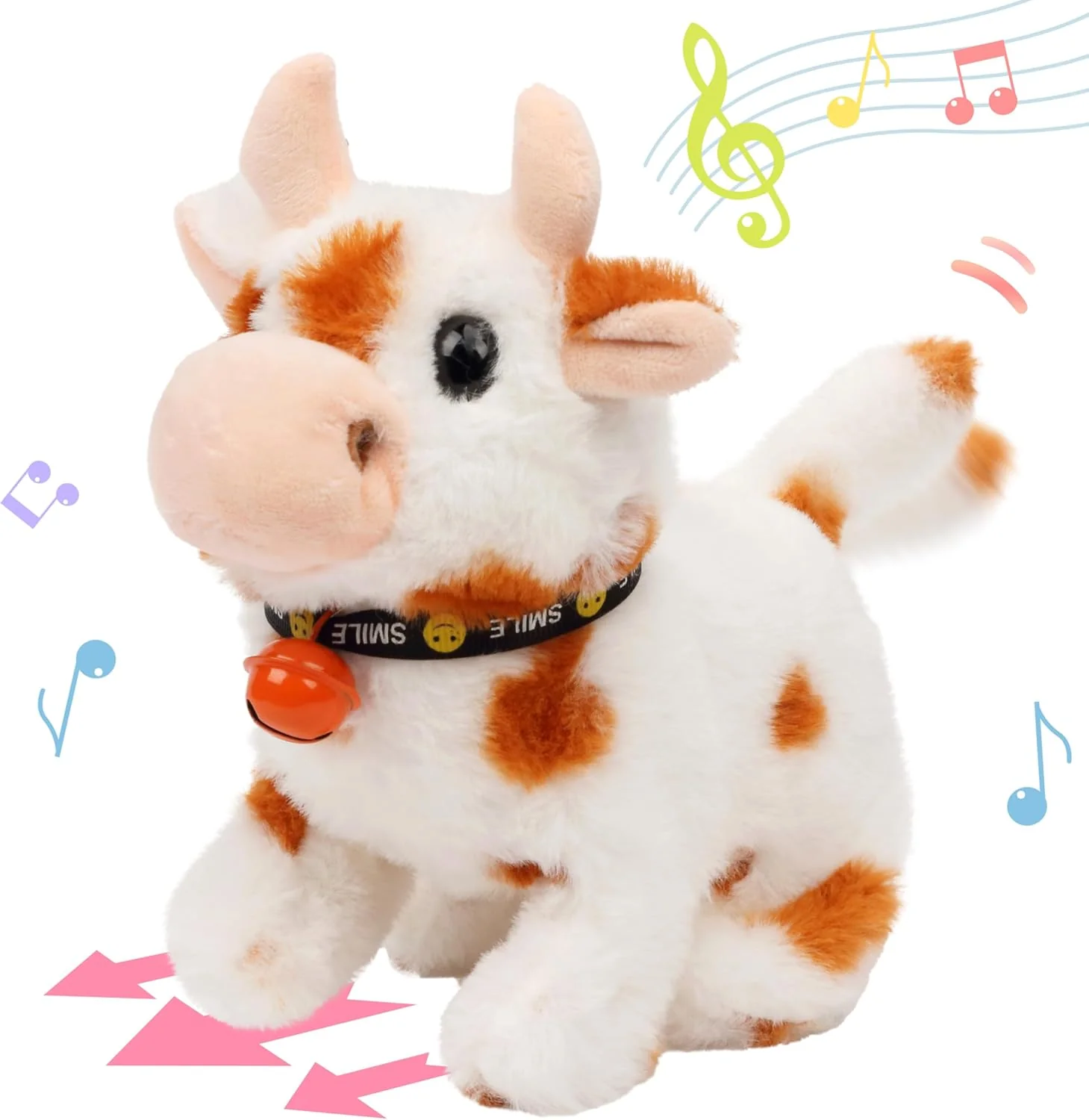 Interactive Hopping Rabbit Electronic Plush Bunny Toy with Sounds and Movements, 7'' Brown