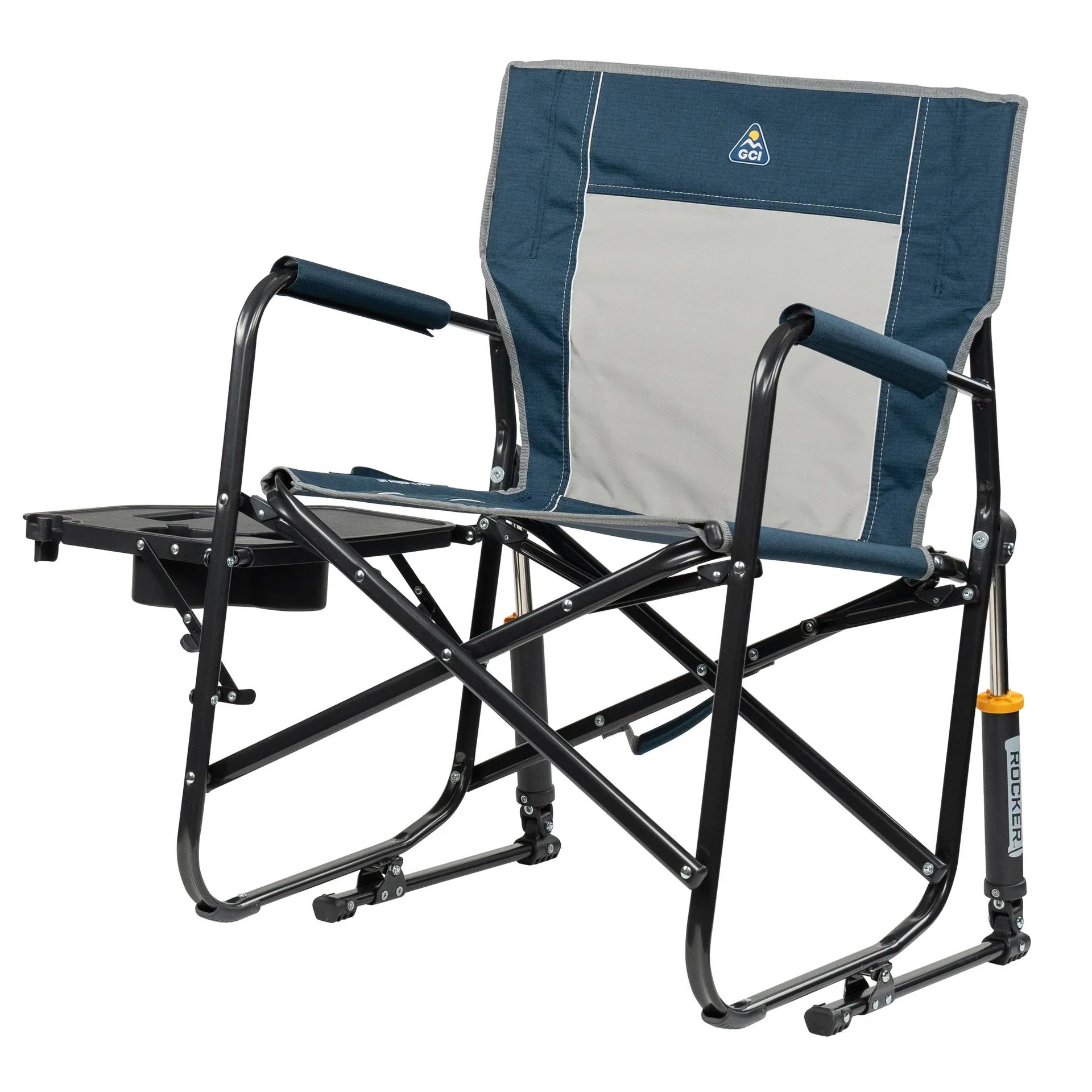 Freestyle Rocker with Side Table Foldable Rocking Camp Chair, Heathered Pewter(Heathered Pewter) - Image 9