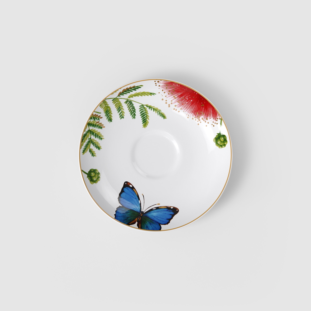 Amazonia Coffee cup saucer - Multi-colored, 6'', Premium Bone Porcelain