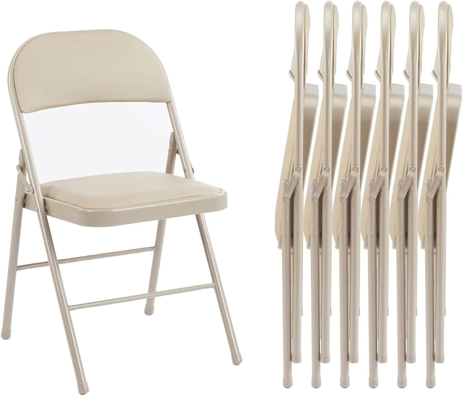 Lot de 12 chaises pliantes Sweetcrispy, chaises pliantes rembourrées en cuir, chaises pliantes robustes en métal