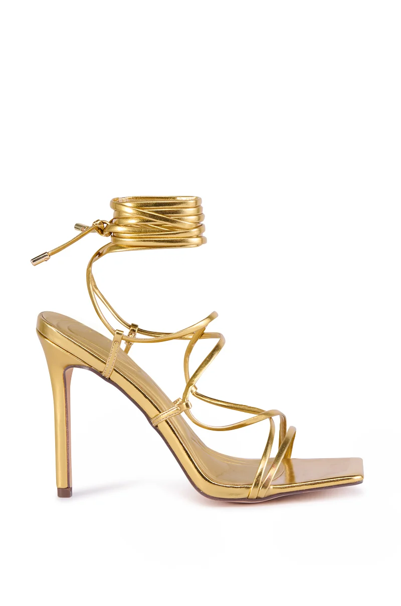 AZALEA WANG LAURA GOLD STILETTO SANDAL - Akira Store