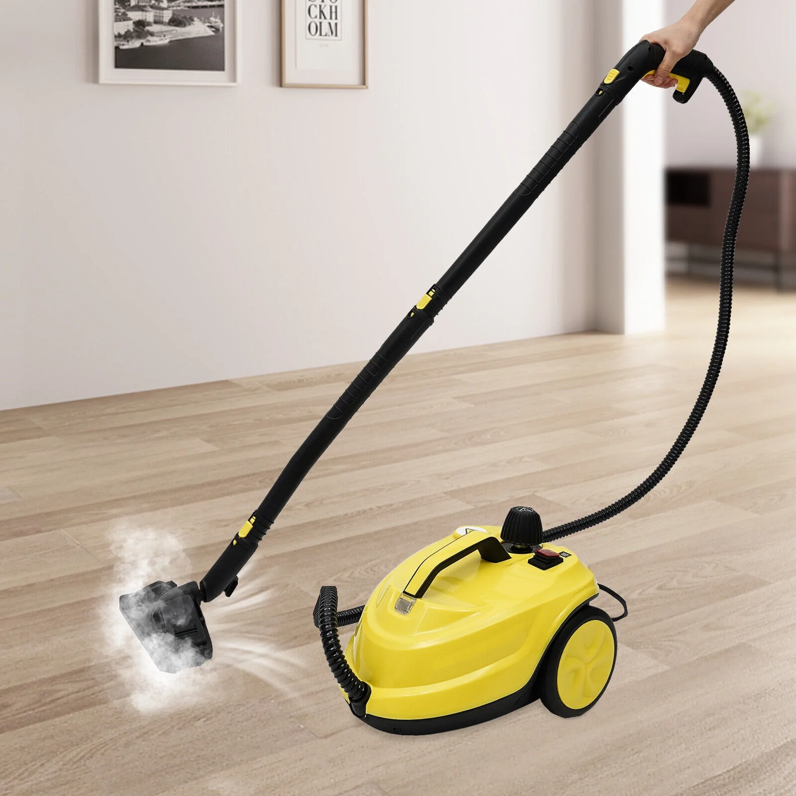 2000W 1.8L/60.87oz High-Pressure Steam Cleaner Multipurpose Handheld Steam Cleaner Portable Yellow 5 Bar/72.5PSI - Image 2